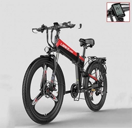 GMZTT Electric Bike GMZTT Unisex Bicycle Adult 26 Inch Electric Mountain Bicycle, 48V Lithium Battery Electric Bicycle, With anti-theft alarm / fixed-speed cruise / 5-gear assist (Color : A, Size : 10.4AH)