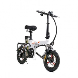 GOUTUIZI Electric Bike, Fold 14 inch Electric Mountain Bike with Remote 48V 8AH Lithium Battery,with LCD Data Display Holder