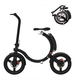 GOUTUIZI Electric Bike GOUTUIZI Folding Electric Bicycle, 250W 5.2Ah Lithium Battery Electric Bike Removable Lithium Battery Charging, for Adult(Black)