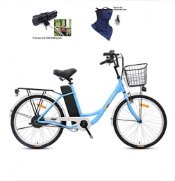 Gpzj Bike Gpzj Electric bicycle, 24 inch comfortable bicycle, female and male moped pedal portable lithium battery 36V / 250W, urban traffic, light bicycle (free lock + ice silk mask), LED lightingbike
