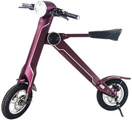 Gpzj Electric Bike Gpzj Folding Electric Bike, Adult Easy Folding And Carry Design Lightweight And Aluminum Folding Bike with Pedals Lithium Battery Bike Outdoors Adventure, Purple