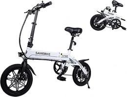 Greenhouses Electric Bike Greenhouses 14 Inch E-bike Electric Bike, Foldable City Bike Men Women 250W, Foldable Electric Bike With 36V 8Ah Battery, 25 Km / H Ebike, 3 WORKING MODES / Package Weight 21kg(Color:white)
