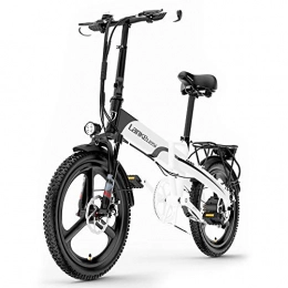 GRXXX Electric Bike GRXXX Electric Bicycle, Lithium Battery Adult Folding Electric Bicycle, Male And Female Small Travel Power Battery Car, Black, Red, White, White