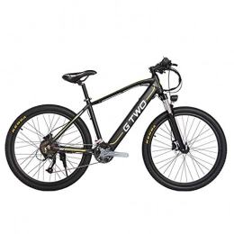 GTWO Electric Bike GTWO 27.5 Inch Electric Bicycle 350W Mountain Bike 48V 9.6Ah Removable Lithium Battery 5 PAS Front & Rear Disc Brake (Black Yellow, 9.6Ah + 1 Spare Battery)