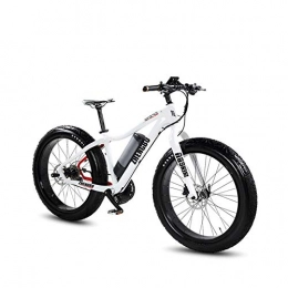 GTYW Electric Bike GTYW, 26 Inch, Carbon Fiber, Wide Tire, Off-road, Power, Electric Car, Snow Mountain Bike, Lithium Battery, Bicycle, Electric Bicycle, Cruise 150km, White-26