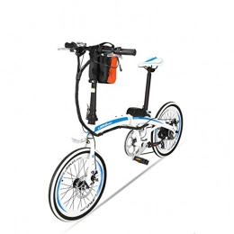 GTYW Electric Bike GTYW, Electric, Folding, Bicycle, Mountain, Bicycle, Electric Bicycle, 20 Inch, 36v, Power Electric Vehicle, Battery Life 55KM, WhiteBlue-20Inches