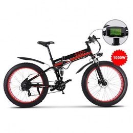 GUNAI Bike GUNAI 1000W Electric Mountain Bike, 26 Inch Fat Tire Folding Bike Snow Bike with Removable Battery