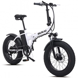 GUNAI Bike GUNAI 20 inch Electric Snow Bike 500W Foldable Mountain Bike with 48V 15AH Lithium Battery and Disc Brake Mountain E-bike(White)