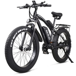 GUNAI  GUNAI Electric Bike 48V Off-road Fat 26” 4.0 Tire E-Bike Electric Mountain Bike with Rear Seat（Black）