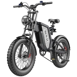 GUNAI Bike GUNAI Electric Bikes for Adults Men, 20" 4.0 Fat Electric Bike 48V 25AH (Black)