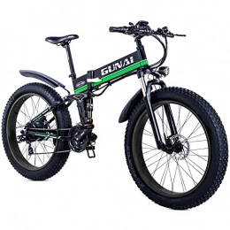 GUNAI Bike GUNAI Electric Mountain Bike 26 Inches Folding Fat Tire E-bike with 48V 12Ah Removable Lithium Battery with Rear Seat