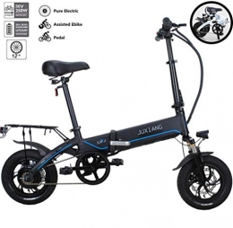 GUOJIN Electric Bike GUOJIN 12 Inch Folding Power Assist Electric Bicycle, 250W 10Ah Lithium Battery Electric Bike with Front LED Light