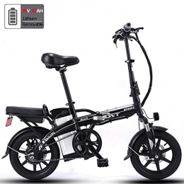 GUOJIN Electric Bike GUOJIN 14" Folding Electric Bike for Adults, Electric Bicycle with 350W Motor, 48V 12Ah Battery, Front and Rear Double Disc Brake, Power Assist, mileage 40km-50km