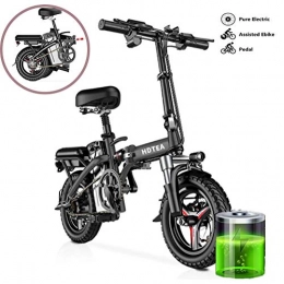 GUOJIN Bike GUOJIN 14 Inch Tires E-bike 3 Riding Modes 25km / h 6Ah Lithium Battery, Saddle Adjustable, Dual Disc Brakes Electric Bicycle for Commuting, Black