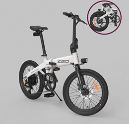 GUOJIN Bike GUOJIN 250W Electric Bicycle with Removable 36V 10 ah Lithium-Ion Battery, 20" Off-Road Wheels Premium Full Suspension and 6 speed gear, White