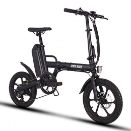 GUOJIN Electric Bike GUOJIN Electric Bike 16" Folding Electric Bicycle for Adults 250W Motor 36V Urban Commuter Folding E-Bike City Bicycle Max Speed 25 Km / H Load Capacity 110 Kg, Black