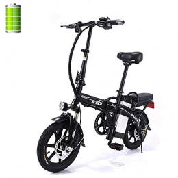 GUOJIN Bike GUOJIN Electric Bike Electric Folding Bike 48V 12AH Lithium-Ion Battery Front And Rear Double Disc Brake, Power Assist Ebike with 14 Inch Wheels And 350W Motor, Black