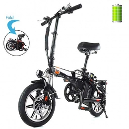 GUOJIN Electric Bike GUOJIN Electric Bike Folding Smart E-Bike 240W Motor 48V 15AH Lithium-Ion Battery, 3 Riding Modes Max Speed 25Km / H, Power Assist Ebike for Adults, Men and Women, Black