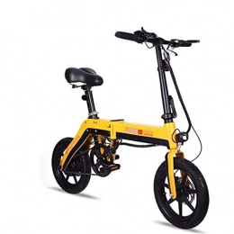 GUOJIN Bike GUOJIN Electric Bike Smart Mountain Bike for Adults Folding E Bikes E-Bike 50Km Mileage 36V 8.0Ah Lithium-Ion Batter 3 Riding Modes 250W Max Speed 25Km / H, Disc Brake, Yellow