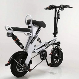 GUOJIN Bike GUOJIN Folding Electric Bicycle Aluminum Alloy Electric Bike Unisex Adult Youth 12 Inch 25Km / H 48V 25AH 250W Electric E-Bikec with Pedals Power Assist Disc Brake