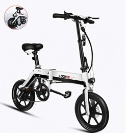 GUOJIN Bike GUOJIN Folding Electric Bicycle Foldable E-Bike 250W Motor, with 36V 8.0Ah Lithium Battery, Front And Rear Double Disc Brake, Power Assist, Maximun Speed 25 Km / H, White