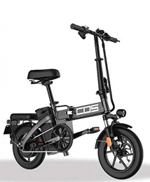 GUOJIN Electric Bike GUOJIN Folding Electric Bicycle for Adults 350W Motor 48V Urban Commuter Folding E-Bike City Bicycle Max Speed 25 Km / H Load Capacity 150 Kg with Pedals Power Assist, Black
