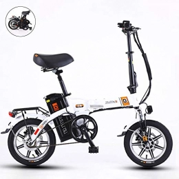 GUOJIN Bike GUOJIN Folding Electric Bike, Electric Bike Power Assist 240W Aluminum Alloy Bicycle Removable 48V / 10Ah Lithium-Ion Battery with 3 Riding Modes, Dual Disc Brakes, White
