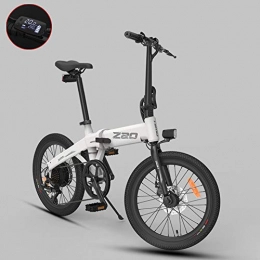 GUOJIN Bike GUOJIN Folding Electric Bike, Smart Mountain Bike for Adults, 250W Aluminum Alloy Bicycle Removable 36V / 10Ah Lithium-Ion Battery, 6 Speed LED Light, with 3 Riding Modes, White