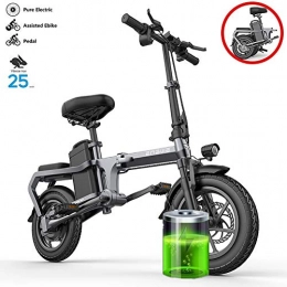GUOJIN Bike GUOJIN LIXUE 14 Inch Folding Power Assist Electric Bicycle, 350W 10Ah Lithium Battery Electric Bike with Front LED Light