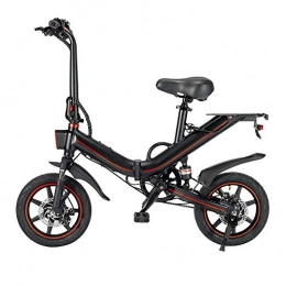 GWYX Electric Bike GWYX 12 Inch Folding Electric Bikes for Adults, 350W 36V Electric Mountain Bike 7.5AH Removable, Max Speed 25km / h, Maximum Loading 120kg, Black