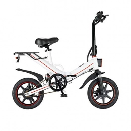 GWYX Bike GWYX Adult Folding Electric Bicycle 350W Waterproof Electric Bike with 12inch Wheels, Max Speed 25Km / H, The Large Capacity Rechargeable Battery, Electric Bicycles for Adult, White