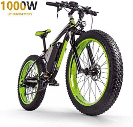GYL Electric Bike GYL E-Bike Mountain Bike Off-Road Vehicle Fat Tire Adult with 48V 17.5Ah Lithium Battery 27 Speed Gear 1000W Aluminum Alloy Suitable for Commuting Outdoor City, Black Green