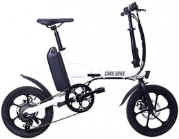 GYL Electric Bike GYL Electric Bicycle Mini Bicycle Scooter Adult Folding Bicycle with 36V 13Ah Lithium Battery Powerassisted Bicycle 6Speed Variable Speed Dual Hydraulic Disc Neutral Applicable City, White