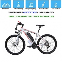 GYL Electric Bike GYL Electric Bike Mountain Bike Scooter 10Ah Lithium Battery 21 Speed Beach Cruiser City Commuter Bike with Integrated Led Headlight Horn 26 Inches