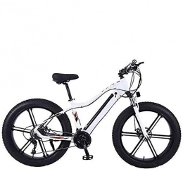 GYL Electric Bike GYL Electric Bike Mountain Bike Snowmobile 26 inch 36V 10Ah 350W Hidden Removable Lithium Battery Aluminum Alloy Thick Tire Suitable for Urban Outdoor Adult, White