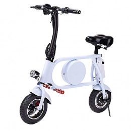 H&BB Bike H&BB Smart Electric Bicycle, Portable Electric Bicycle Scooter With LED Light One Button Remote Travel Pedal Small Battery Car Lightweight Adult Moped, White, Battery~11Ah