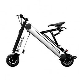 H&RB Electric Bike H&RB Mini 350 W Electric Bicycle Fashionable Smart 1 Second Folding Electric Bicycle Foldable and Portable Wheels 8 Inches 36 V 10AH Connect Your Phone via Bluetooth, silver