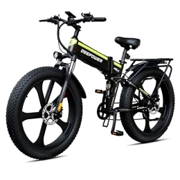 DEEPOWER Bike H26pro Electric Bicycle, 250W 26" Fat Tire Folding Electric Bike with USB Port, 25KM / H, 48V 17.5AH Removable Battery, Shimano 7-Speed, Hydraulic Oil Brake, Mountain EBike for Adults