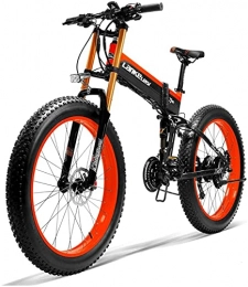 haowahah Electric Bike Haowahah Lankeleisi electric bicycle full-featured electric bicycle folding electric bicycle 26" 4.0 big tire 750plus 48V 14.5ah 1000W upgrade fork (Red, A battery)
