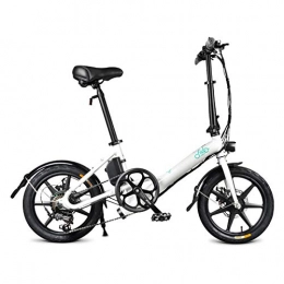 hearsbeauty Bike hearsbeauty Folding Electric Bike 16 inch Inflatable Tire Variable Speed Aluminium Alloy Bicycle Received within 3-7 days White