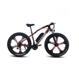 HESND Electric Bike HESNDddzxc Electric Bicycle 4.0 Fat Tire Electric Bicycle Mountain Lithium Assist Snowmobile Integrated Wheel Variable Speed Beach Bike (Color : Black-Red)