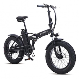 HEWEI Electric Bike HEWEI 20 inch electric snow bike 500W foldable mountain bike with rear seat with 48V 15AH lithium battery and disc brake (black)