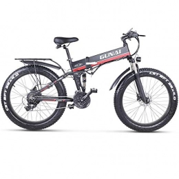 HEWEI Electric Bike HEWEI Electric mountain bike 26 inch foldable fat tire e-bike with 48V 12Ah removable lithium battery with back seat
