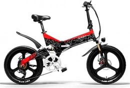 Leifeng Tower Electric Bike High-speed 20 In Folding Electric Bike for Adult 400W 48V 120KM Magnesium Alloy E-Bike 20 2.4 Tire Anti-Theft System Electric Bicycle 3 working modes (Color : Red, Size : 10.4ah)