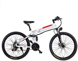 Leifeng Tower Bike High-speed 26'' Electric Bike, Electric Mountain Bike 350W Ebike Electric Bicycle, 20KM / H Adults Ebike with Removable 48V / 12Ah Battery Lithium, Professional 21 Speed Gears ( Color : White )