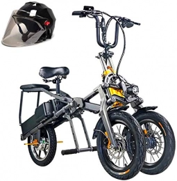 Leifeng Tower Electric Bike High-speed Electric Bike Electric Mountain Bike 350W Ebike 14'' Electric Bicycle, 30MPH Adults Ebike with Lithium Battery, Hydraulic Oil Brake, Inverted Three-Wheel Structure Electric Bicycle