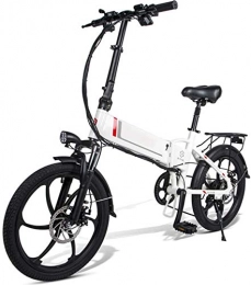 Leifeng Tower Bike High-speed Electric Bikes for Adult Magnesium Alloy Folding Electric Bicycles All Terrain 48v 10.4 Ah 350w and 25 Km / h Removable Lithium-ion Battery Mountain Ebike for Mens, Black ( Color : White )