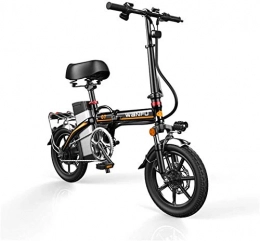 Leifeng Tower Electric Bike High-speed Fast Electric Bikes for Adults 14 inch Wheels Aluminum Alloy Frame Portable Folding Electric Bicycle with Removable 48V Lithium-Ion Battery Powerful Brushless Motor ( Color : Black )