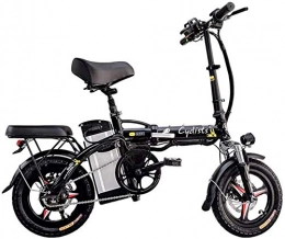 Leifeng Tower Bike High-speed Fast Electric Bikes for Adults Foldable Portable Bikes Detachable Lithium Battery 48V 400W Adults Double Shock Absorber Bikes with 14 inch Tire Disc Brake and Full Suspension Fork