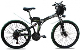 Leifeng Tower Bike High-speed Folding Electric Bikes for Adults 26" Mountain E-Bike 21 Speed Lightweight Bicycle, 500W Aluminum Electric Bicycle with Pedal for Unisex And Teens (Color : Green)